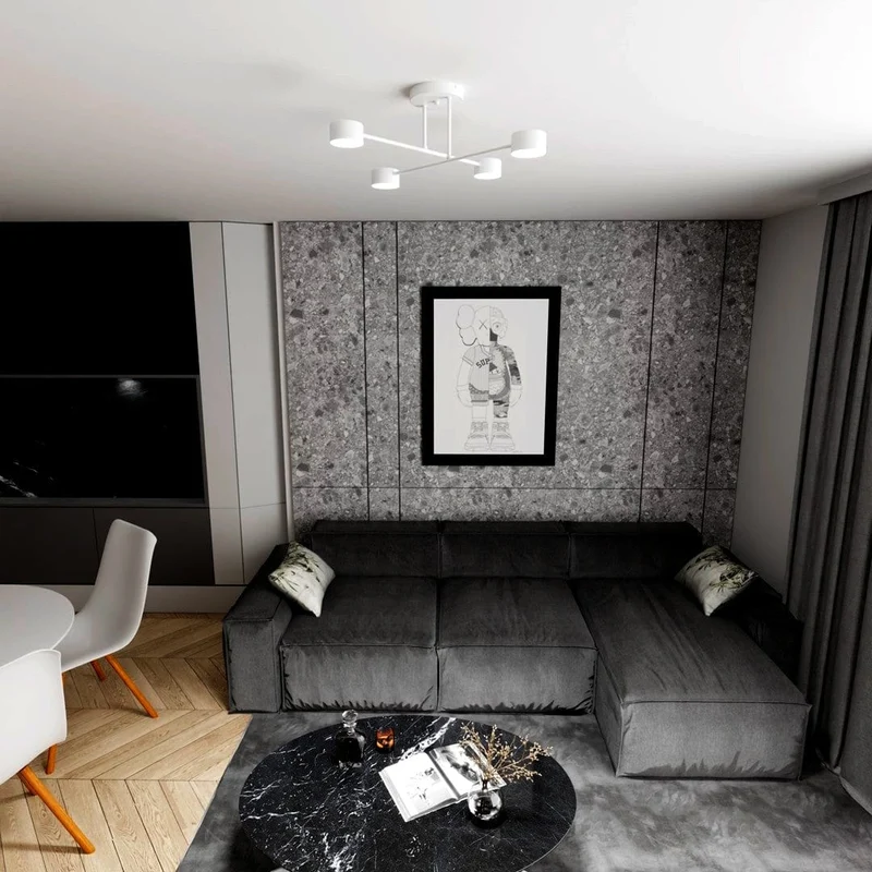 Plafonnier Contemporain Noir pour Salon