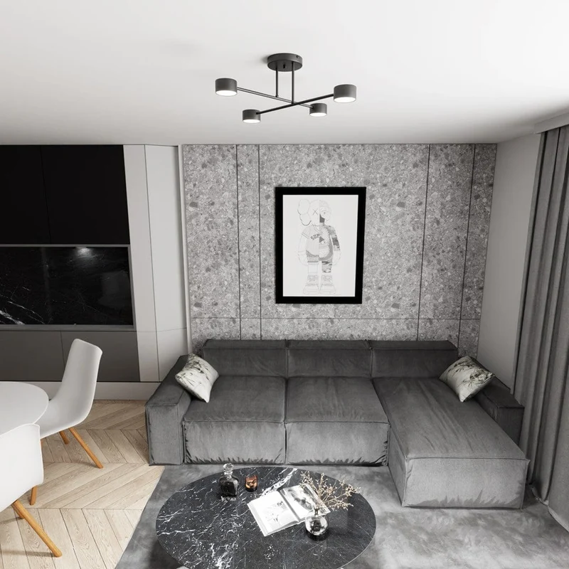 Plafonnier Contemporain Noir pour Salon