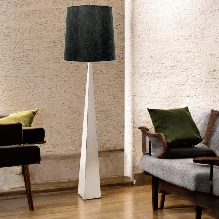 Lampadaire Noir Pied Argenté Bureau