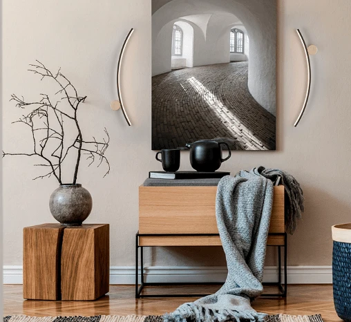 Applique Murale Noir en Courbe style Moderne