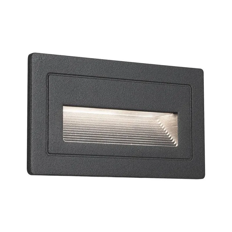 LED Außen Wandeinbauleuchte Long Schwarz IP65