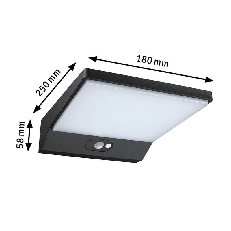 Solar LED Außenwandlampe Ronas Bewegungsmelder Grau