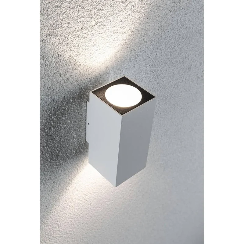 LED Außen Wandleuchte Flame Metall Weiß