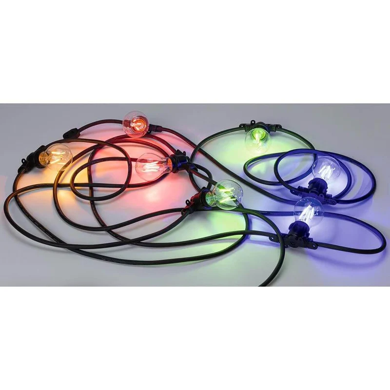 Lichterkette 8,6m 7-flammig Schwarz IP44