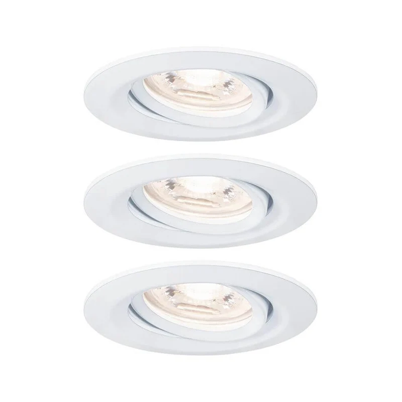 LED Einbauleuchte Nova Mini Basis-Set schwenkbar Rund 66mm Weiß