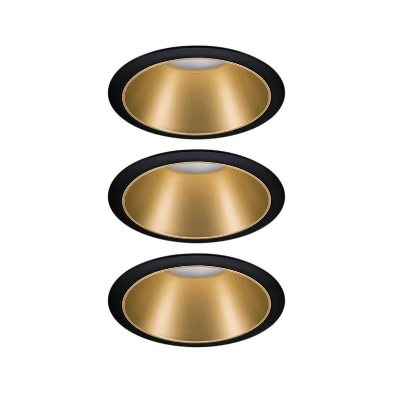 LED Einbauleuchte Cole LED Basis-Set Schwarz, Gold IP44