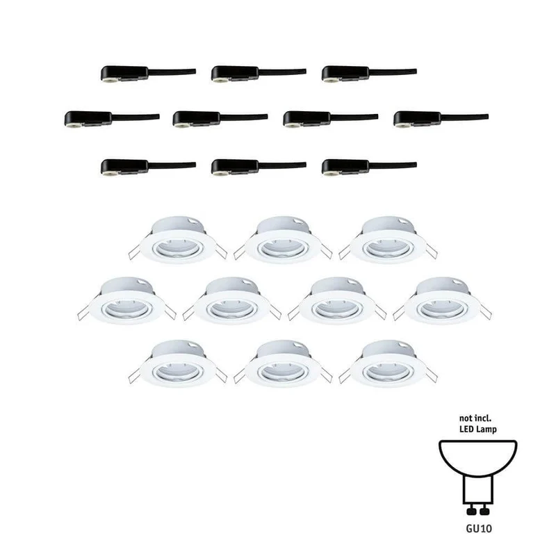 Einbauleuchte Base 10er Basis-Set Ø 9cm Weiß