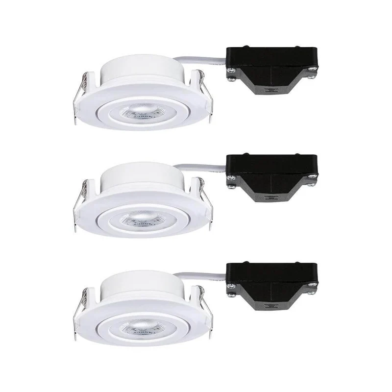 LED Einbauleuchte 3er-Set 70° Schwenkbar Weiß-Matt Ø 8,2cm
