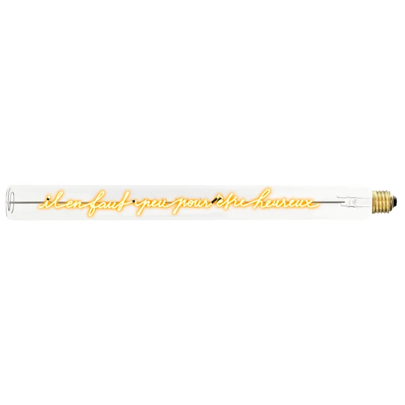Ampoule décorative LED “Il en faut peu pour être heureux” – Message In The Tube