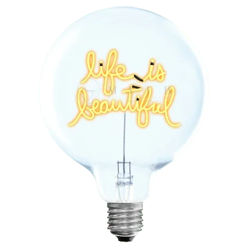 Ampoule décorative LED sans fil "LIFE IS BEAUTIFUL" - Message In The Bulb