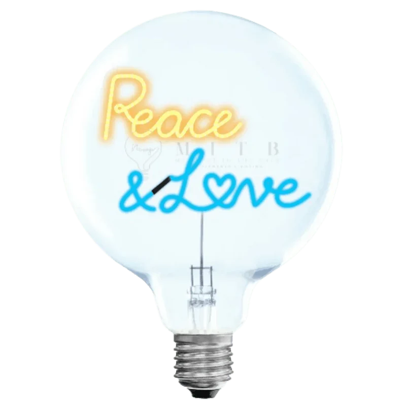 Ampoule décorative LED sans fil "Peace and Love" - Message In The Bulb