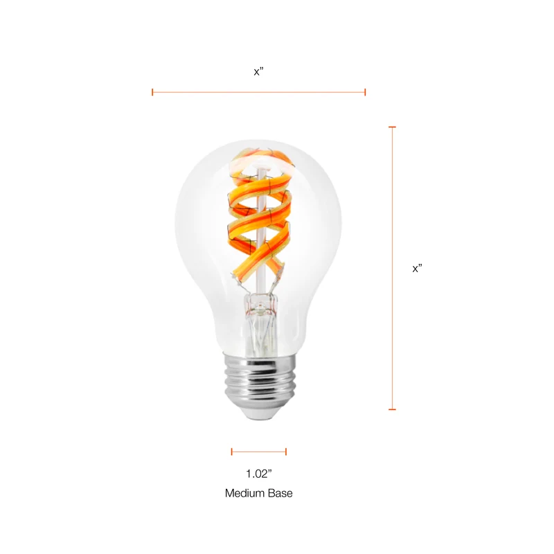 SYLVANIA Wifi LED Smart A19 RGBW Color and Amber Finish Filament Light Bulb, 7W, for Alexa / Google Assistant, 2000K, No Hub Required, Clear - 1 PK