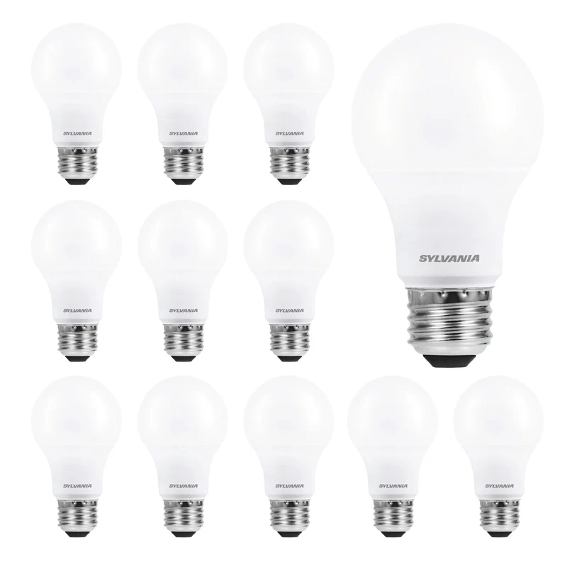 SYLVANIA LED Light Bulb, A19, 8.5W, 10 Year, Non-Dimmable, 5000K, Daylight - 12 Pk