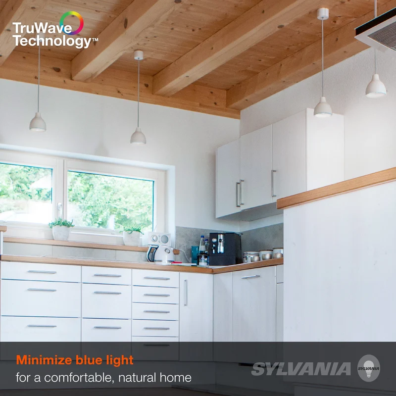 SYLVANIA LED TruWave Natural Series Décor B10 Light Bulb, 60W, Candelabra Base, Dimmable, Clear, 5000K, Daylight - 2 Pk