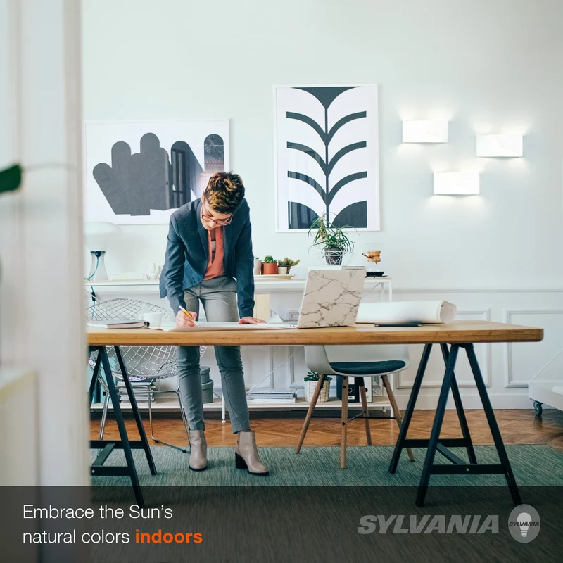 SYLVANIA TruWave Décor G16.5 Light Bulb, 40W = 4.5W, 350 Lumens, Candelabra Base, Frosted, 5000K, Daylight - 2 PK