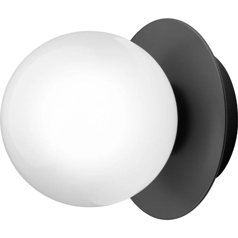 LIILA 1 LILLE VÆGLAMPE IP44 SORT/OPAL