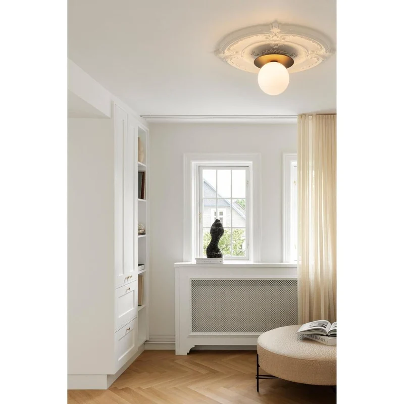 LIILA 1 LARGE VÆGLAMPE IP44 SORT/OPAL