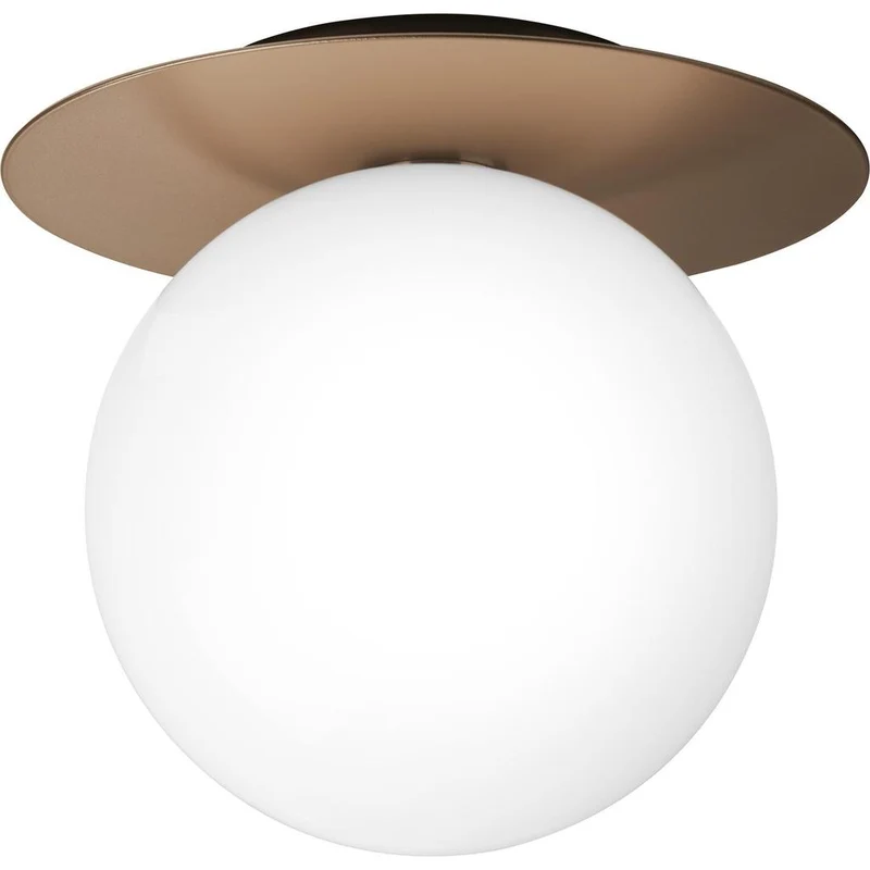 LIILA 1 LARGE VÆGLAMPE IP44 MØRK BRONZE/OPAL