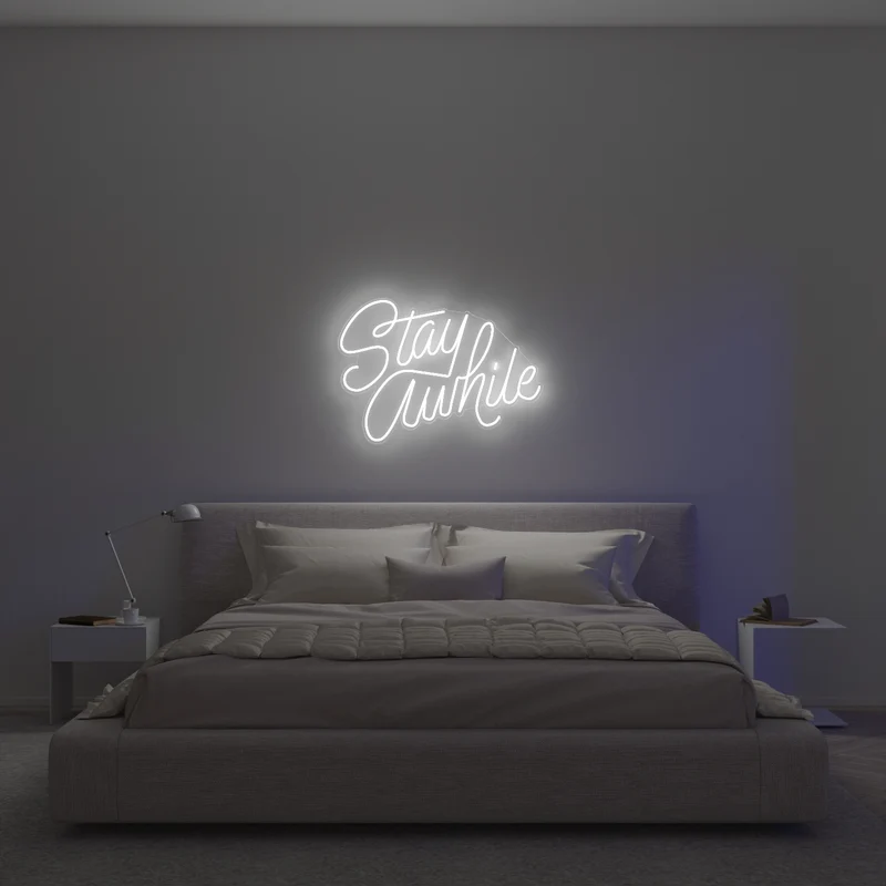 Stay Awhile by Caren Kreger - signe en néon LED