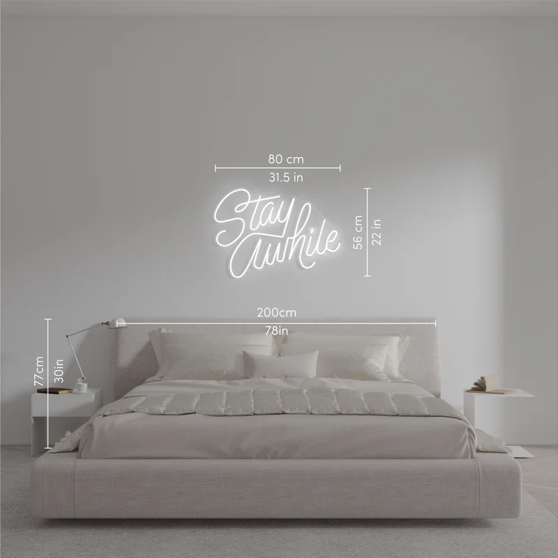 Stay Awhile by Caren Kreger - signe en néon LED