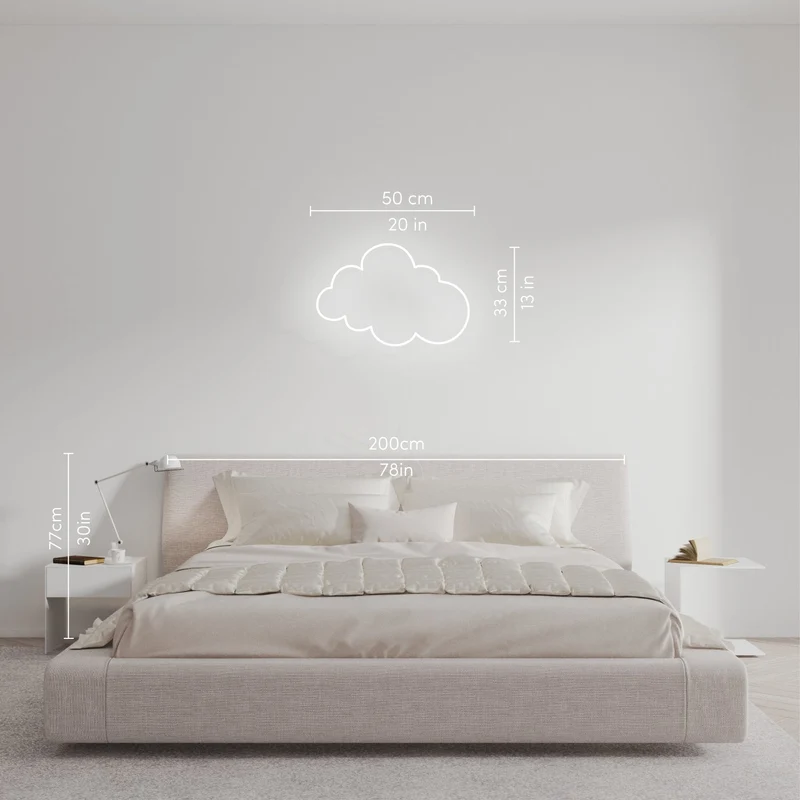 Cloud (blanc chaud) - signe en néon LED