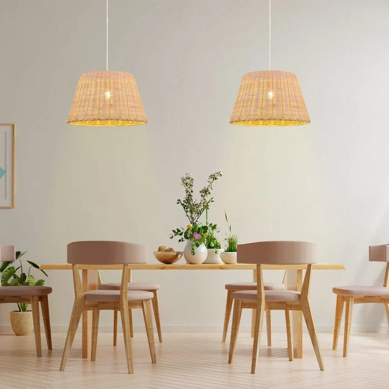 Luminaire suspension rotin pour Salle Manger