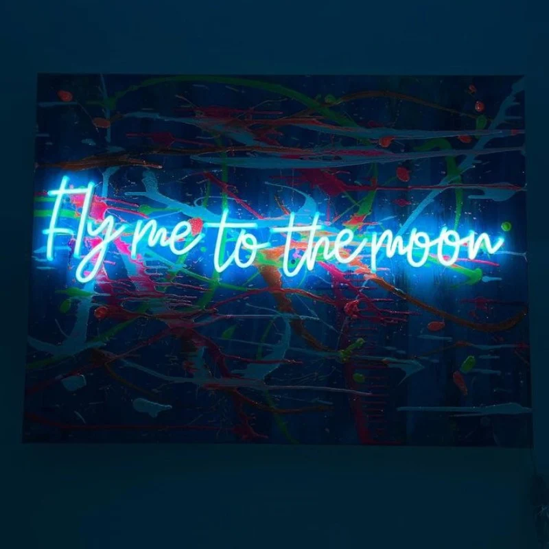 Fly me to the moon, signe en néon LED