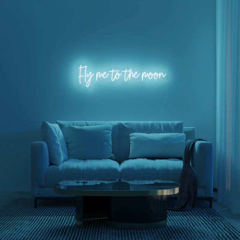 Fly me to the moon, signe en néon LED