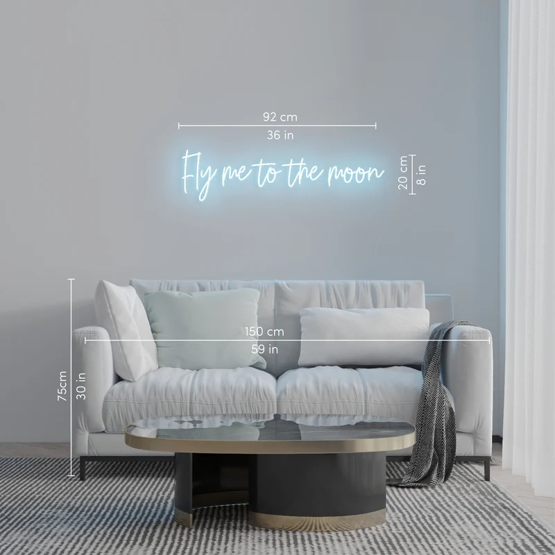 Fly me to the moon, signe en néon LED