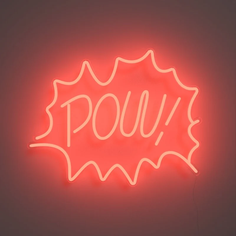 POW, signe en néon LED