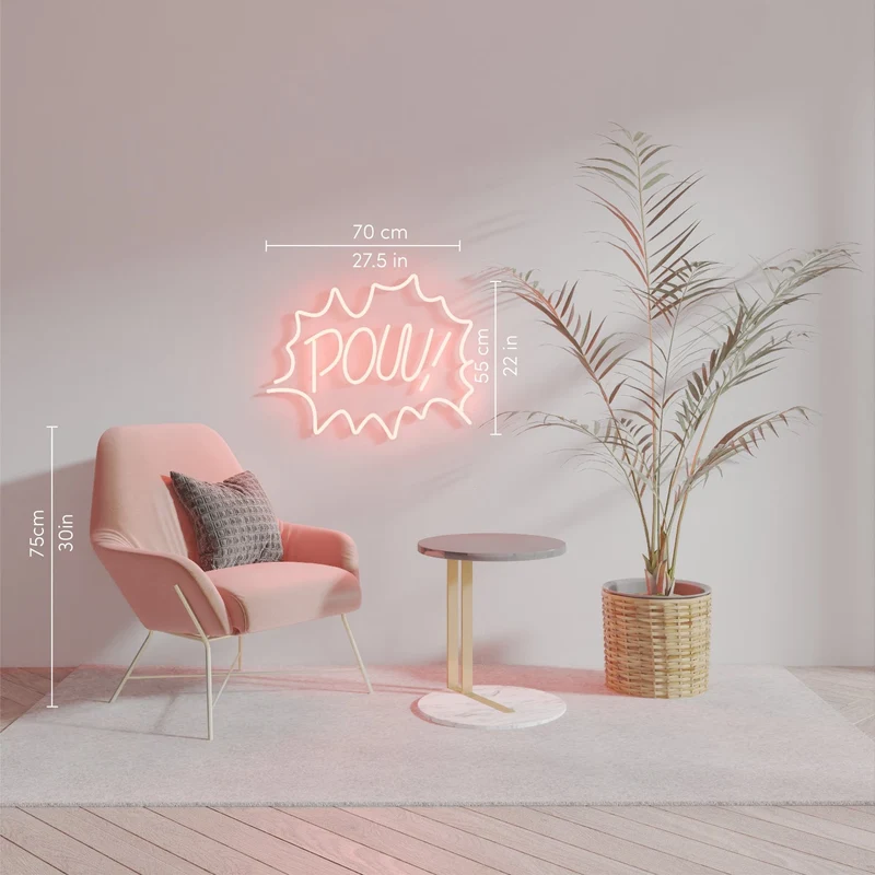 POW, signe en néon LED