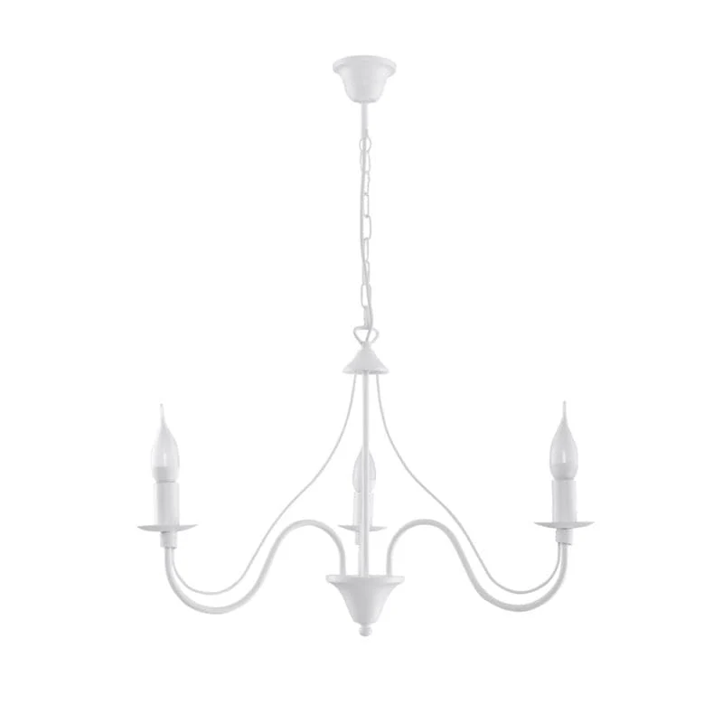 Lustre chandelier vintage classique blanc