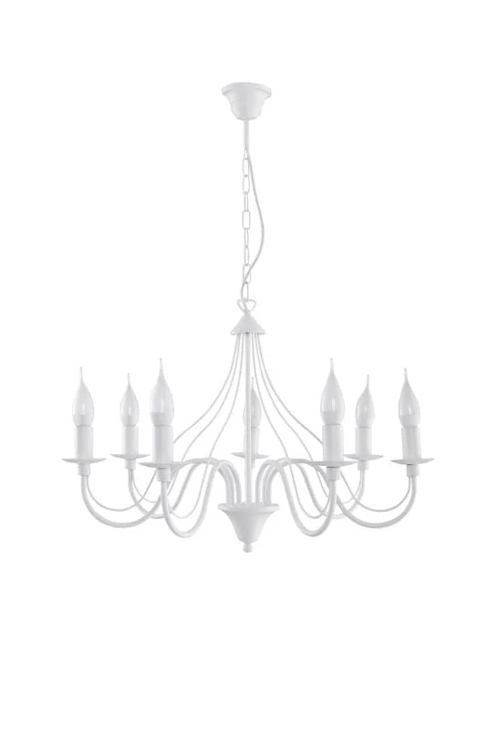 Lustre chandelier vintage classique blanc