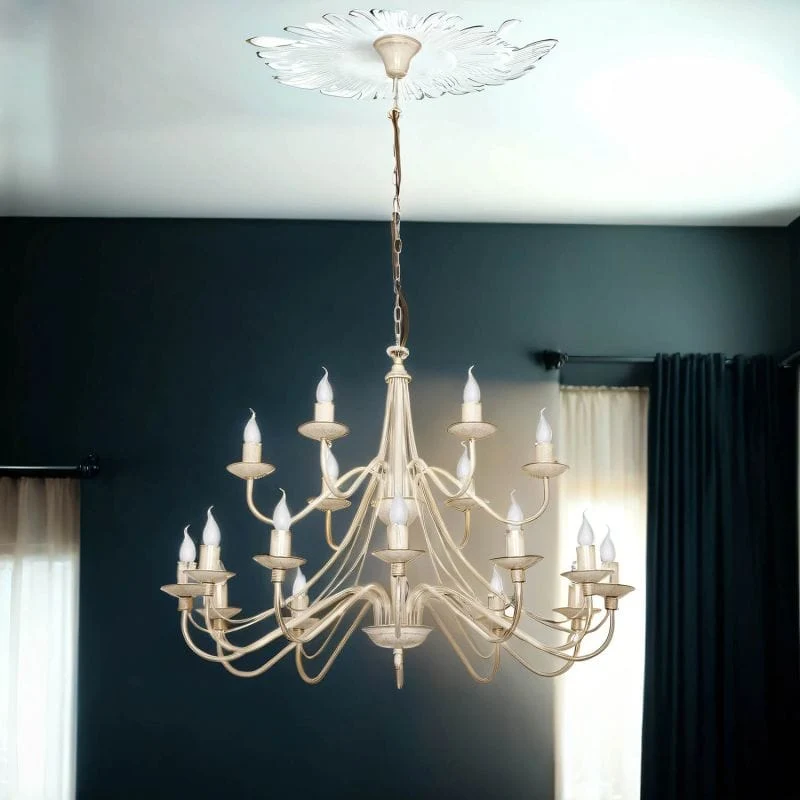 Lustre Chandelier Crème Salon Luxe