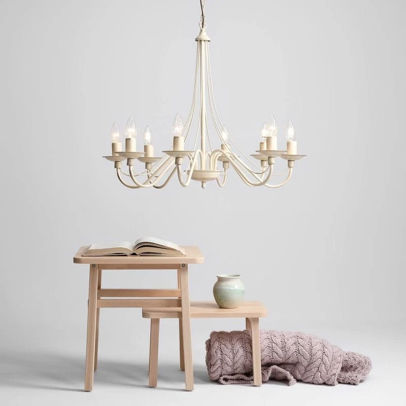 Lustre Chandelier Crème Salon Luxe