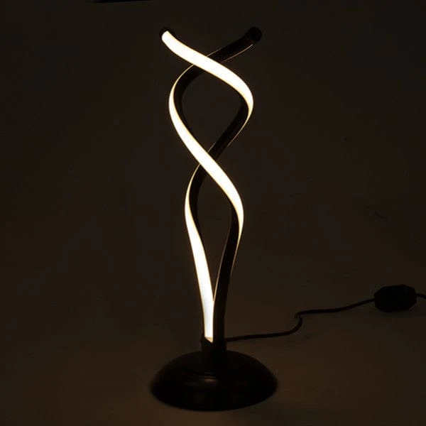 Lampe de chevet double spirale noire LED chambre