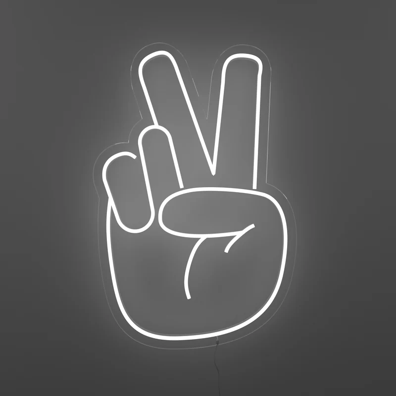 Peace Hand, signe en néon LED