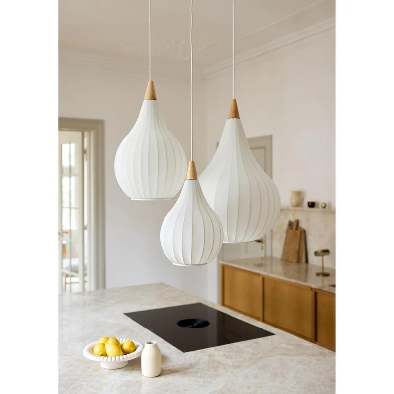 DROPS Ø30 TEKSTIL PENDEL HVID - Halo Design