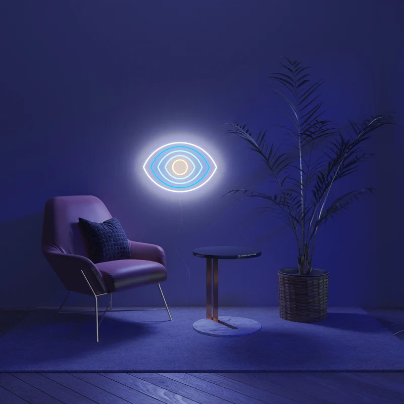 Blue I'm watching you - signe en néon LED (EYE - OEIL)