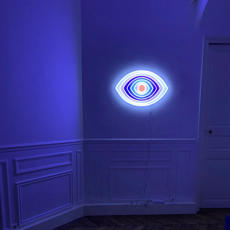 Blue I'm watching you - signe en néon LED (EYE - OEIL)