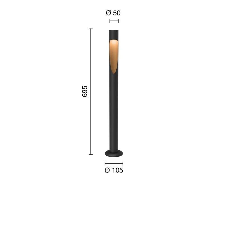 FLINDT GARDEN L LED-DA 27K BLK ANCH _ Louis Poulsen