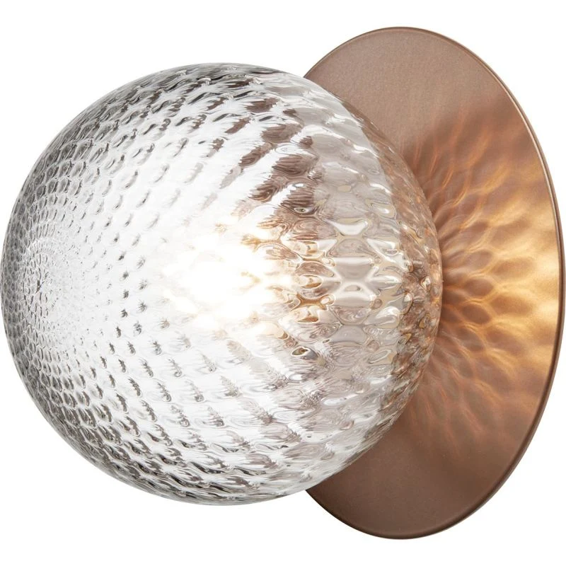 LIILA 1 MEDIUM VÆGLAMPE IP44 MØRK BRONZE/KLAR
