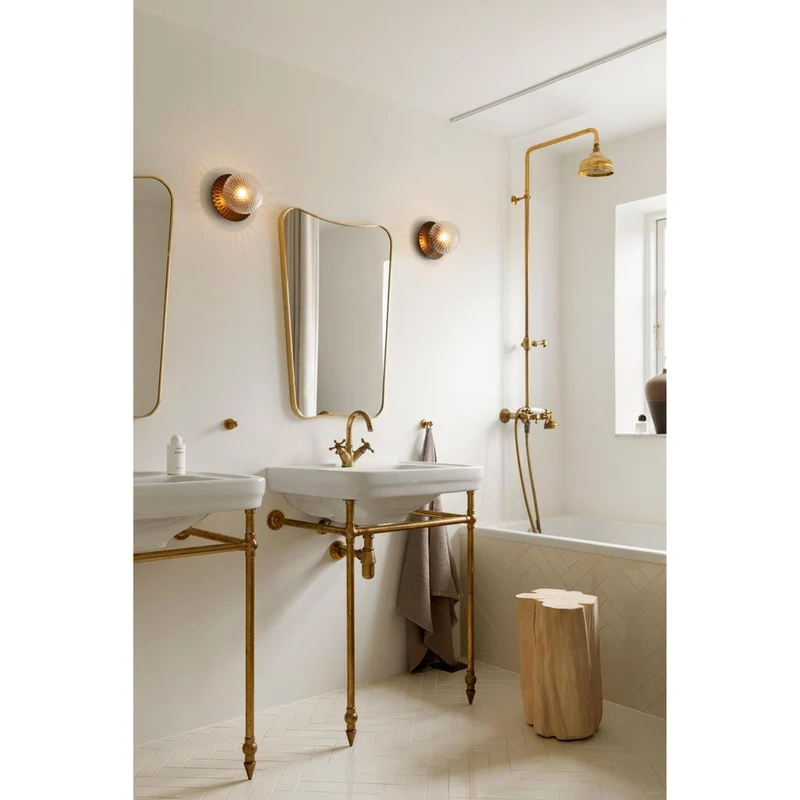 LIILA 1 MEDIUM VÆGLAMPE IP44 MØRK BRONZE/KLAR