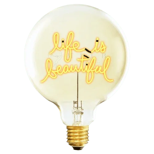 Ampoule décorative LED "Life is Beautiful" - Message In The Bulb