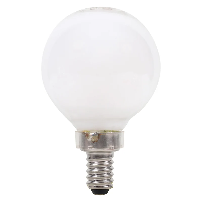 SYLVANIA LED TruWave Décor G16.5 Light Bulb, 60W, Dimmable, Candelabra Base, Frosted, 5000K, Daylight - 2 PK