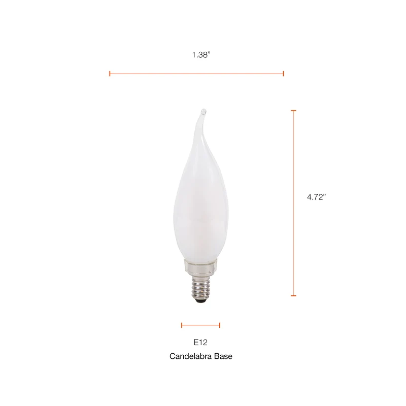 SYLVANIA LED TruWave Candelabra Base Light Bulb, 40W = 4.5, Dimmable, Frosted, Candle Tip, Daylight - 2 PK