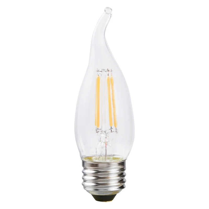 SYLVANIA LED TruWave Natural Series Candelabra Light Bulb, 40W = 4W, Dimmable, Medium Base, Clear, Candle Tip, Soft White - 2 PK