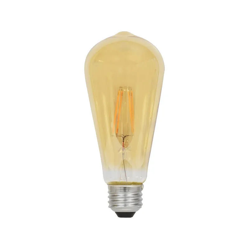 SYLVANIA Vintage ST19 LED Light Bulb, 40W / 60W, 2175K, Dimmable, Amber Finish