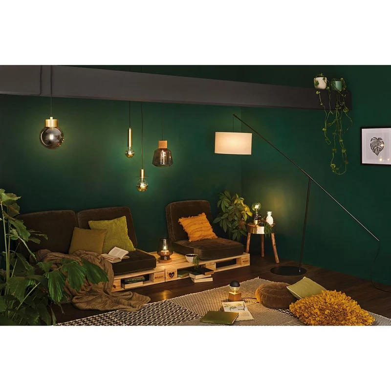 E27 6,5W LED Globe Kopfspiegel Schwarz, Chrom Dimmbar 2700K
