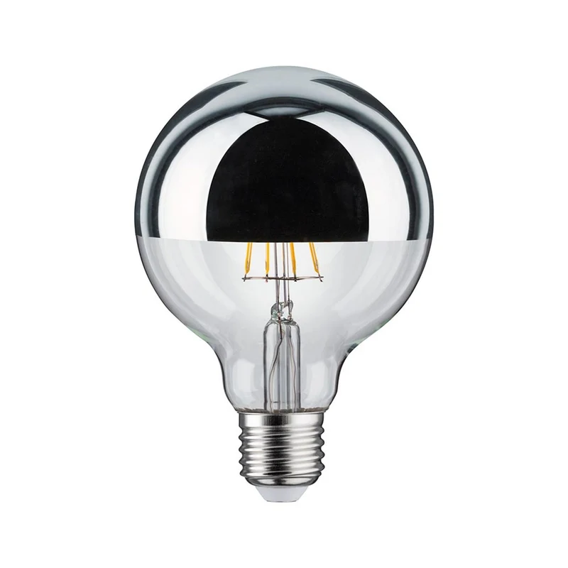 E27 6,5W LED Globe Kopfspiegel Dimmbar 2700K Silber